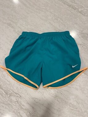 Nike Teal and Peach Girls' Athletic Shorts